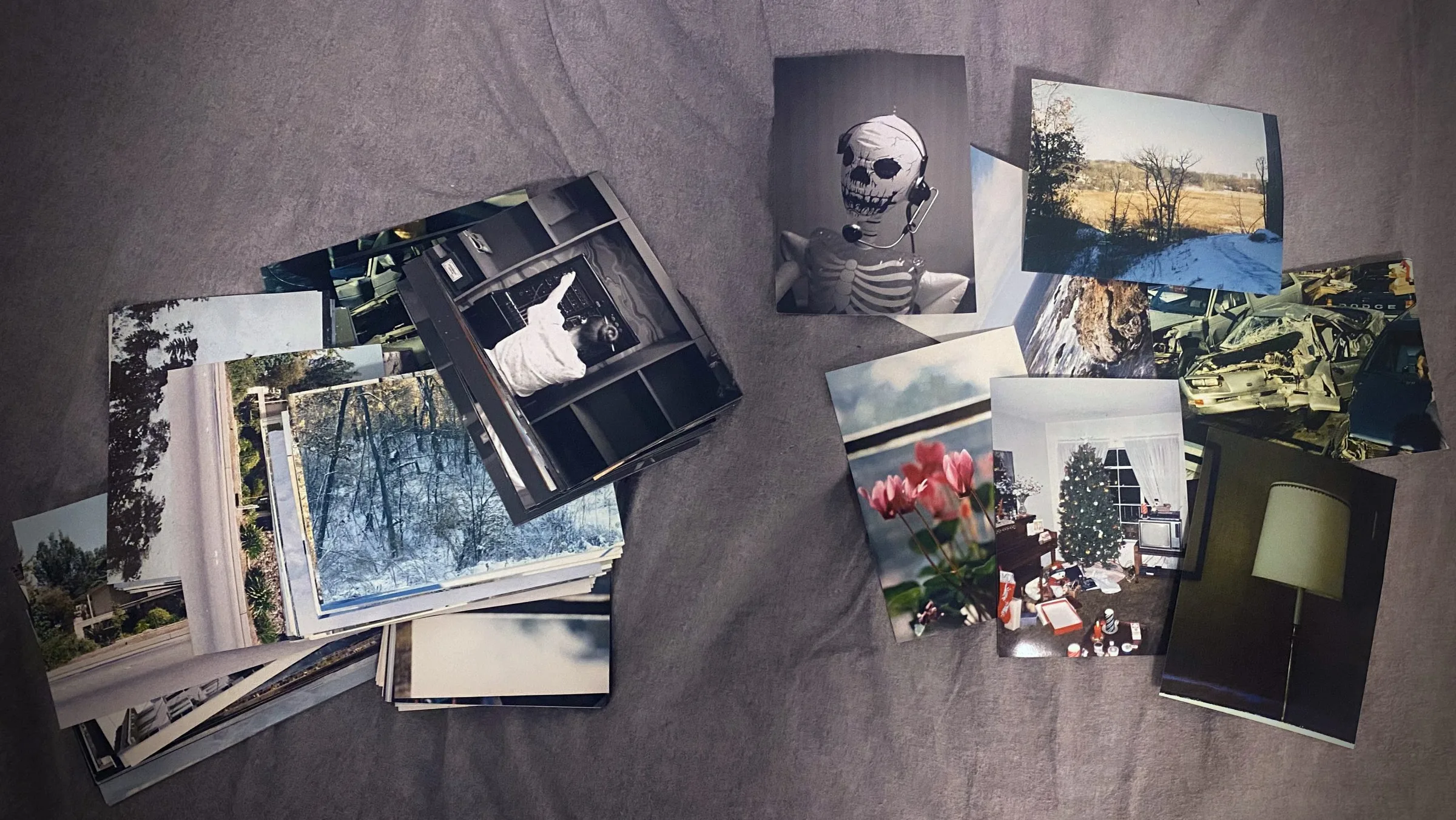 The stack of 5×7 prints for the postcard project